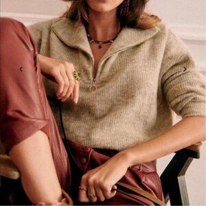 NWT Sezane Johnny Jumper Beige
